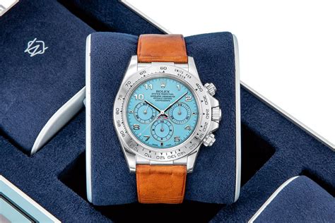 This ultra rare Rolex Platinum Daytona with a turquoise dial was 